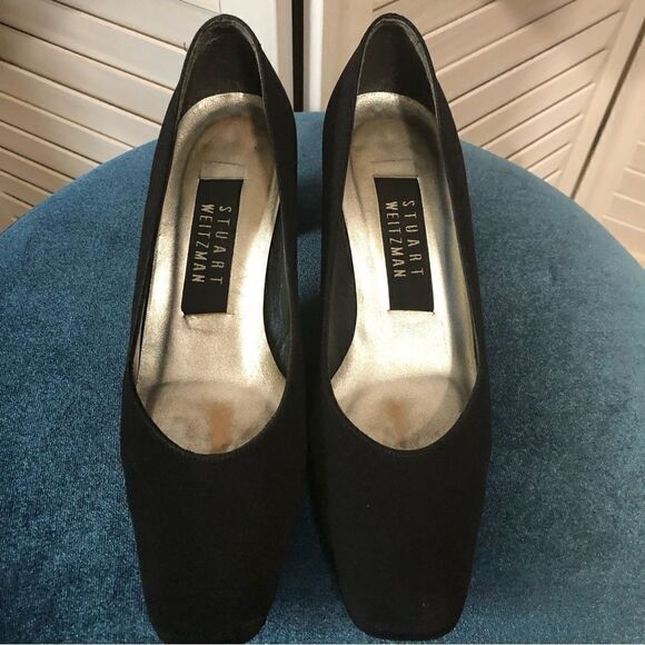 Stuart Weitzman Black Pumps Squared Toe Size 5 - Picture 5 of 6